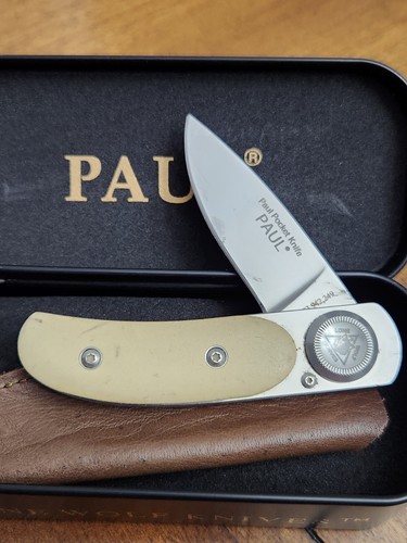 Lone Wolf Paul Pocketknife Synthetic Bone White Micarta Handle