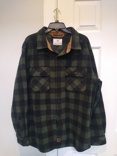 LEGENDARY WHITETAILS Buffalo Plaid Shirt Jacket Flannel Fleece Mens Large L