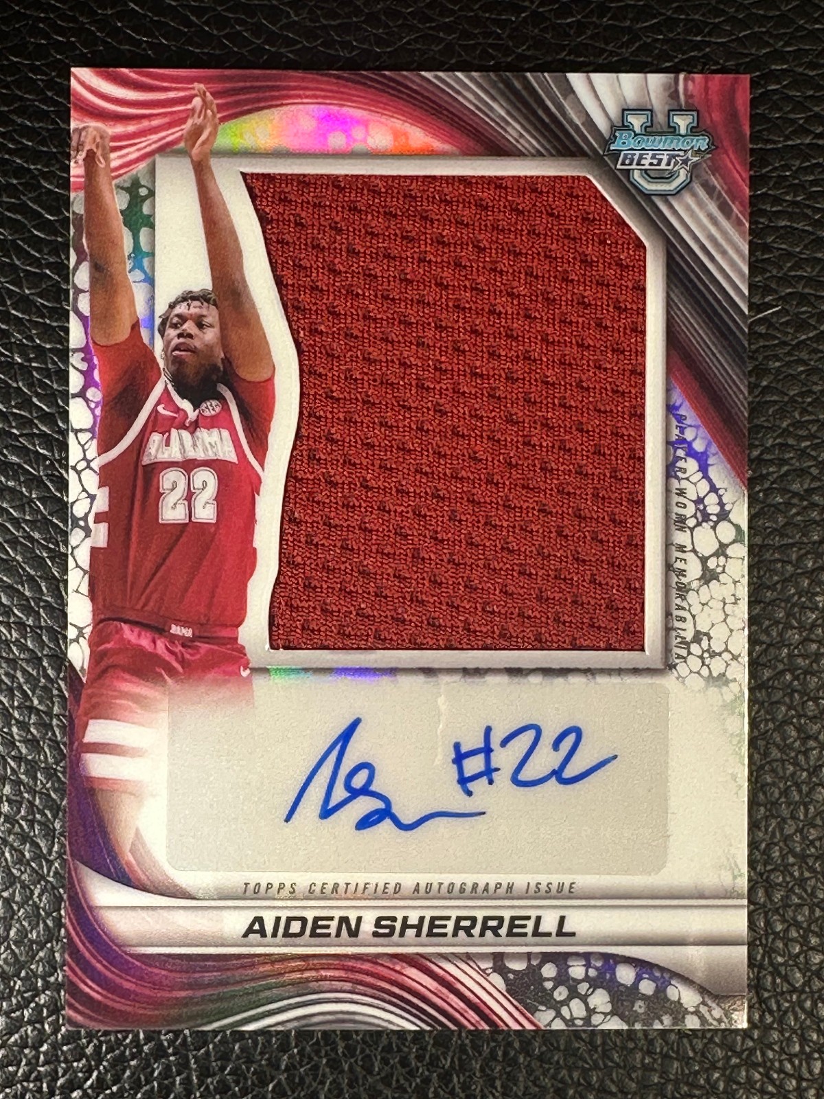 2024 Bowman University Best Aiden Sherrell Auto Jersey RC Rookie