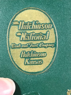 1923 Vtg Bankers Utilities Patented Leather Brass Bank Western Cowboy Design KS