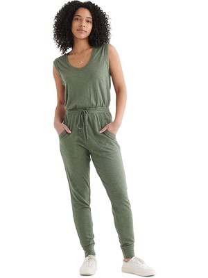 

LUCKY BRAND Женский зеленый вересковый комбинезон без рукавов с круглым вырезом и манжетами