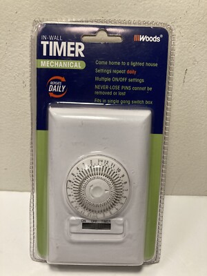 Woods In-Wall Mechanical Timer 59017 24 Hour Repeats Daily