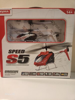 New Syma Speed S5 Red Remote Control HELICOPTER Gyroscope 3 Channel Toy Ages 14+
