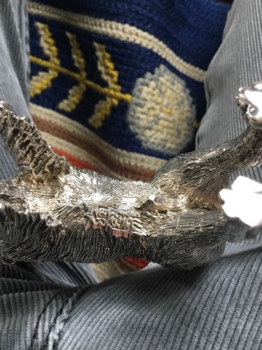 Vintage Sterling Silver Dog Golden Retriever Artist Signed 925 FIGURINE 5 1/2”