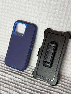 Blue & Black Rugged Matte Cell Phone Case Cover with Belt Clip, Rugged Case