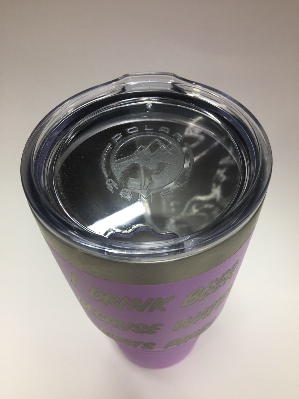 NWT I Drink Beer Because Water Rust Pipes 30oz. Light Purple Tumbler