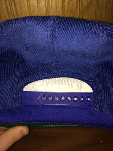 Vintage American Augers Construction Blue Corduroy Snapback Hat RARE