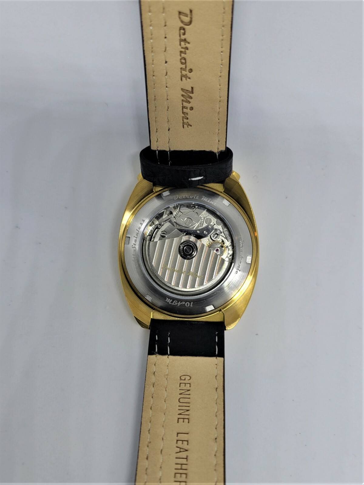 Pre-owned Detroit Mint Mechanic Automatic Chronograph Black On Gold