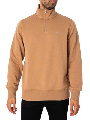 

Мужской свитшот GANT Regular Shield на молнии до половины, коричневый