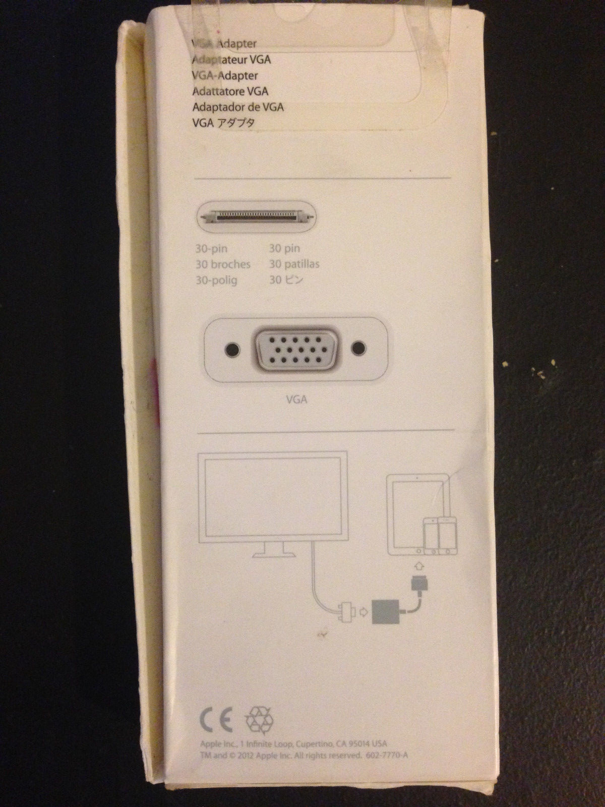 New Original Apple VGA Adapter 30-Pin (Never Used from Open Box)
