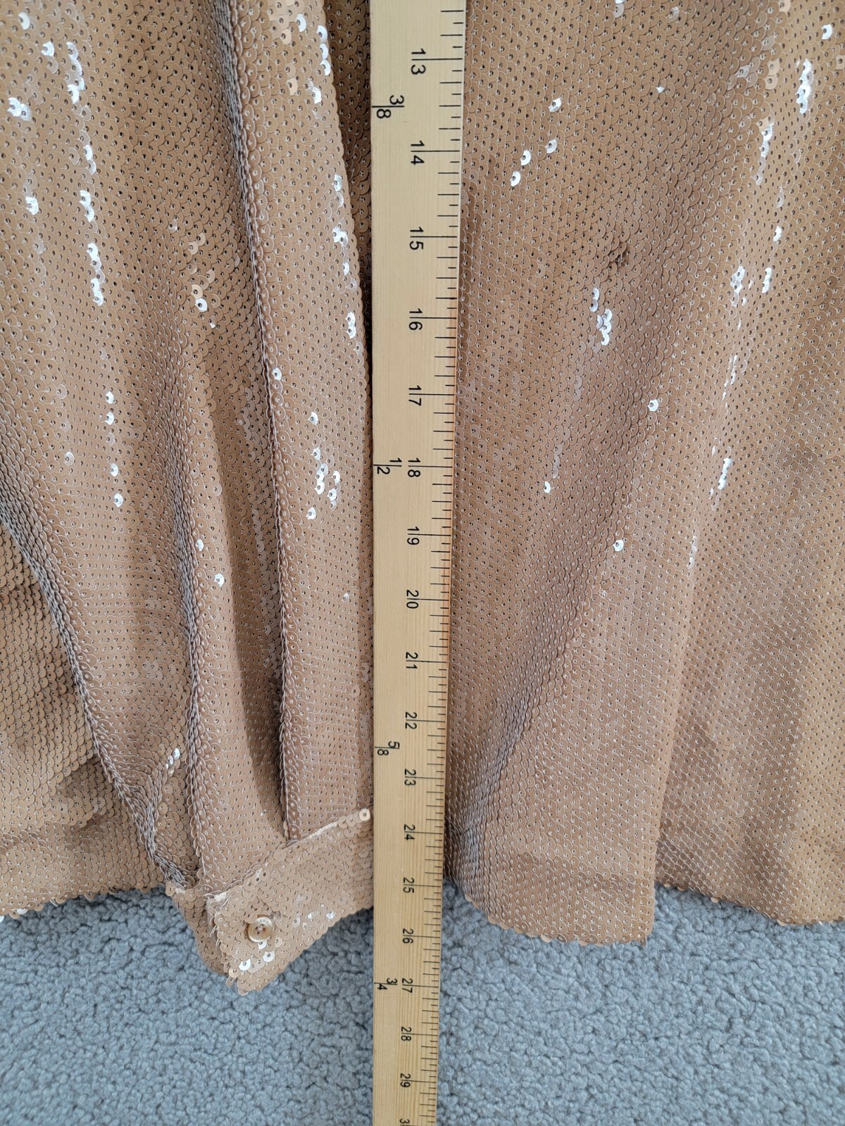 Calvin Klein Plus Size Sequined Split-Collar Top Women's 0X Luggage Long Sleeve - Picture 9 of 20