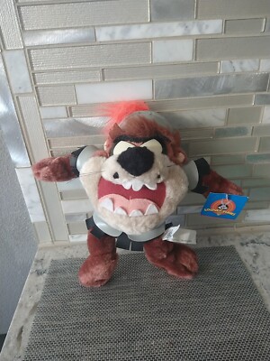 Vintage 1997 Looney Tunes Ace Taz Knight Gladiator 11  Plush Stuffed Toy w/ tags