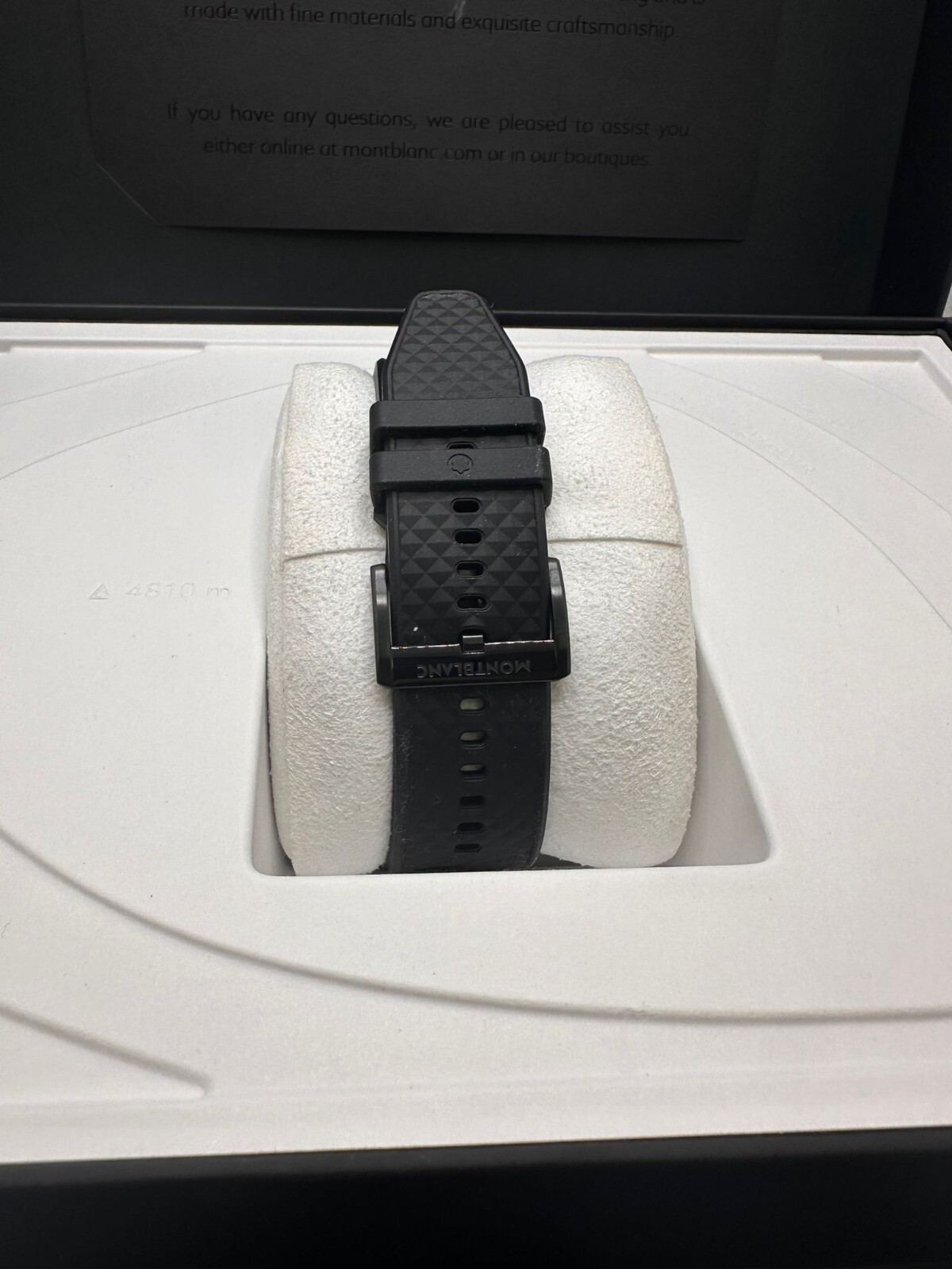 Pre-owned Montblanc Men's Summit 3 Black Leather Strap Smart Watch 42mm