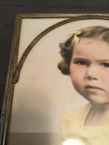 Vintage 8 X 10 Arched Metal Photo Face Framing Picture Photo Frame 44/STM