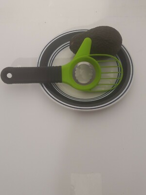 AVO Tool Avocado Split Pit Slicer 3-in-1 Green Ergonomic Black Handle -New