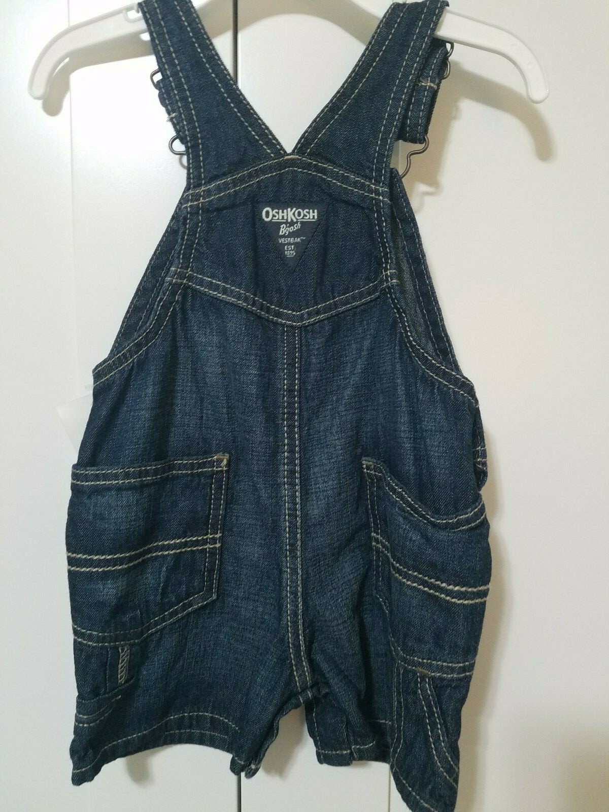 NWT OSHKOSH B'Gosh Short Overalls 12M, Denim, Blue, Suspenders