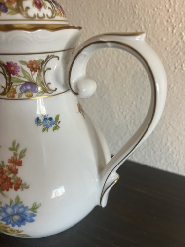 Vintage Dresden Bavaria Empress Floral Teapot Coffee Pot Schumann Germany