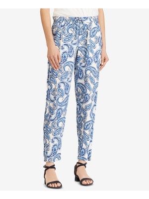 

RALPH LAUREN Женские прямые брюки с синим галстуком и узором пейсли, Синий, 200714758001