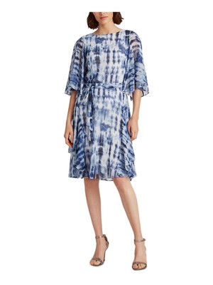 

Женское платье длиной до колена с завязками на локтях RALPH LAUREN + расклешенное платье, Navy