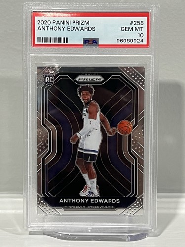 Anthony Edwards 2020-21 Panini Prizm #258 PSA 10 GEM Rookie Anthony Edwards 2020-21 Panini Prizm #258 PSA 10 GEM Rookie