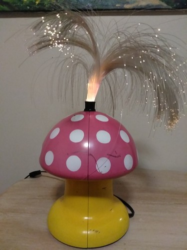 Vintage Mushroom Light Fiber Optic Color Changing Spinning Lamp Free Shipping