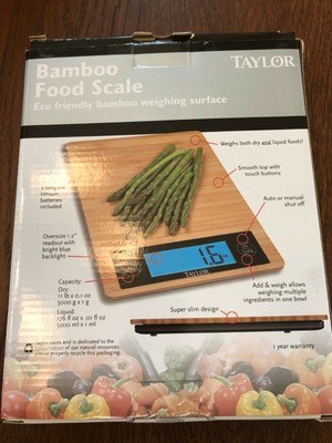 Taylor Bamboo Food Scale New In Box
