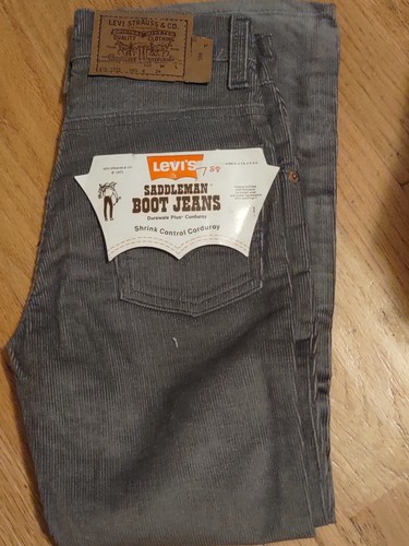 VINTAGE 1973 LEVI'S SADDLEMAN BOOT JEANS - GRAY CORDUROY 316 VINTAGE 1973 LEVI'S SADDLEMAN BOOT JEANS - GRAY CORDUROY 316