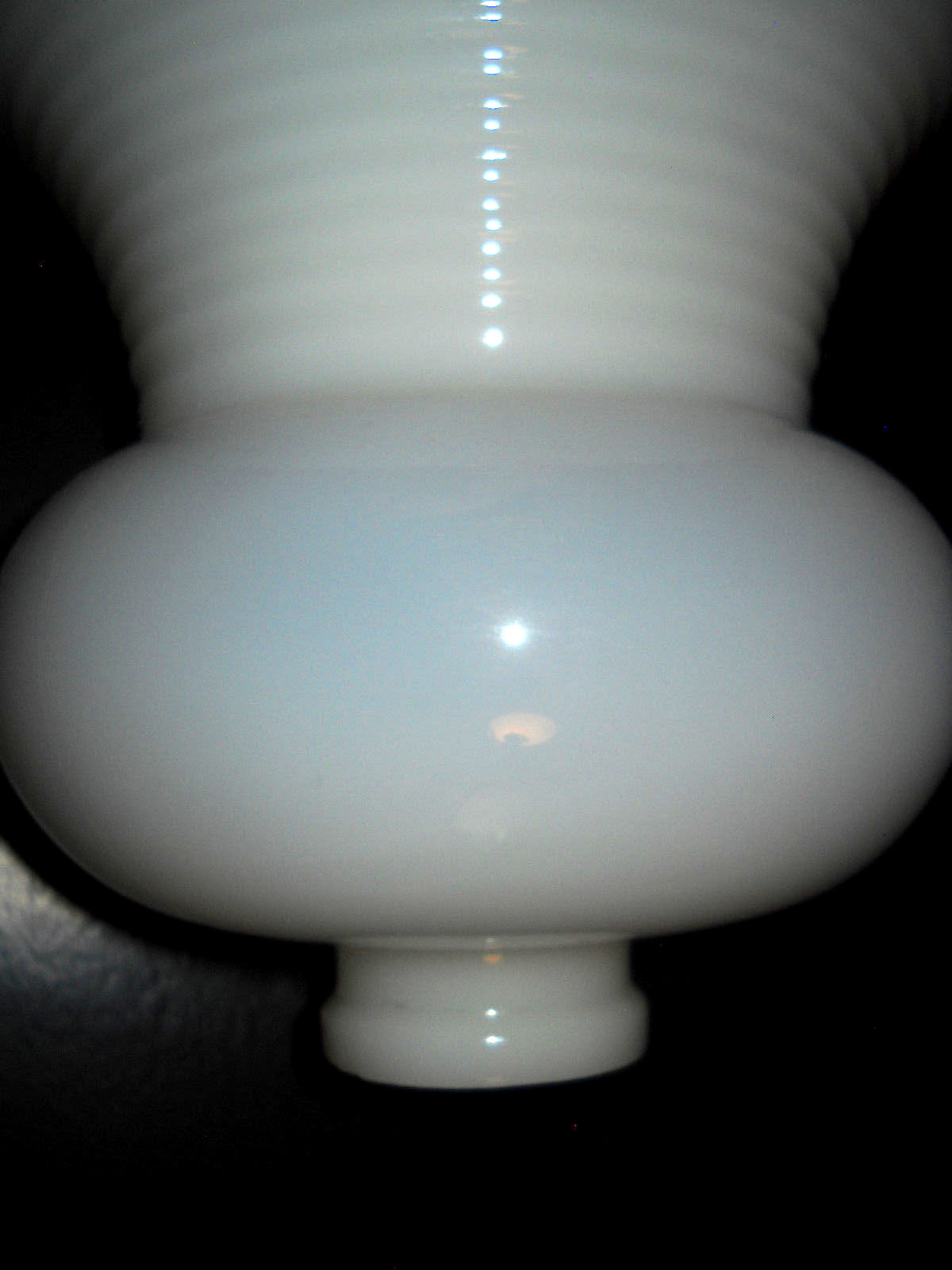 Large 8'' Vintage Art Deco White Torchiere Milk Glass  Lamp Shade