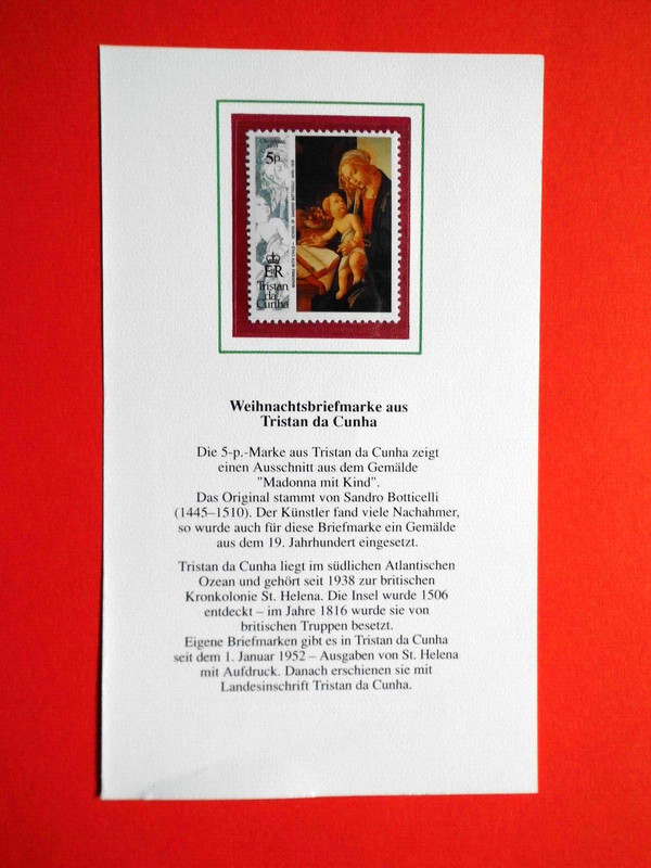 Bm. Briefmarken Weihnachtsausgaben Tristan Da Cunha 1993 Mi. Nr. Ta 544**
