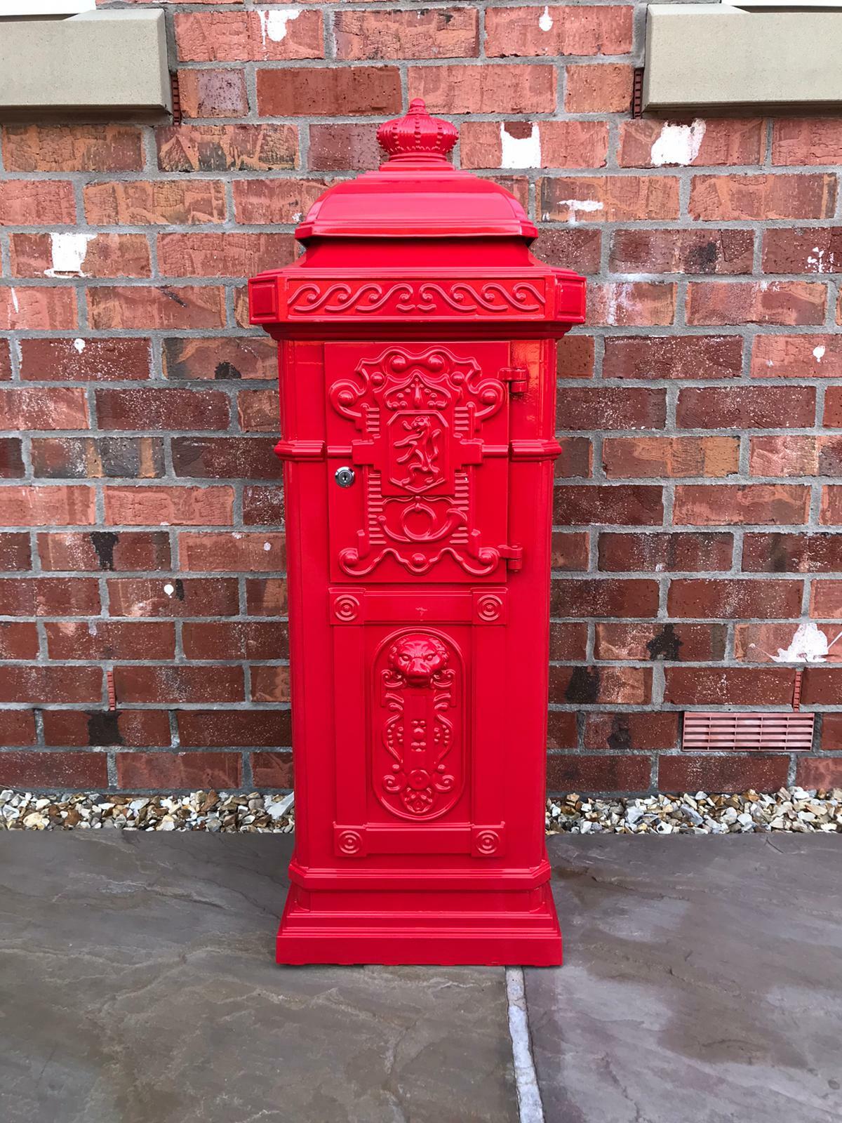 METZ Large Red Letter Box Post Box Mail Letterbox Drop Tall Free