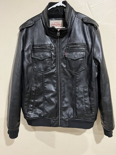 Men's LEVI STRAUSS & Co Leather Jacket Size XLarge. Faux