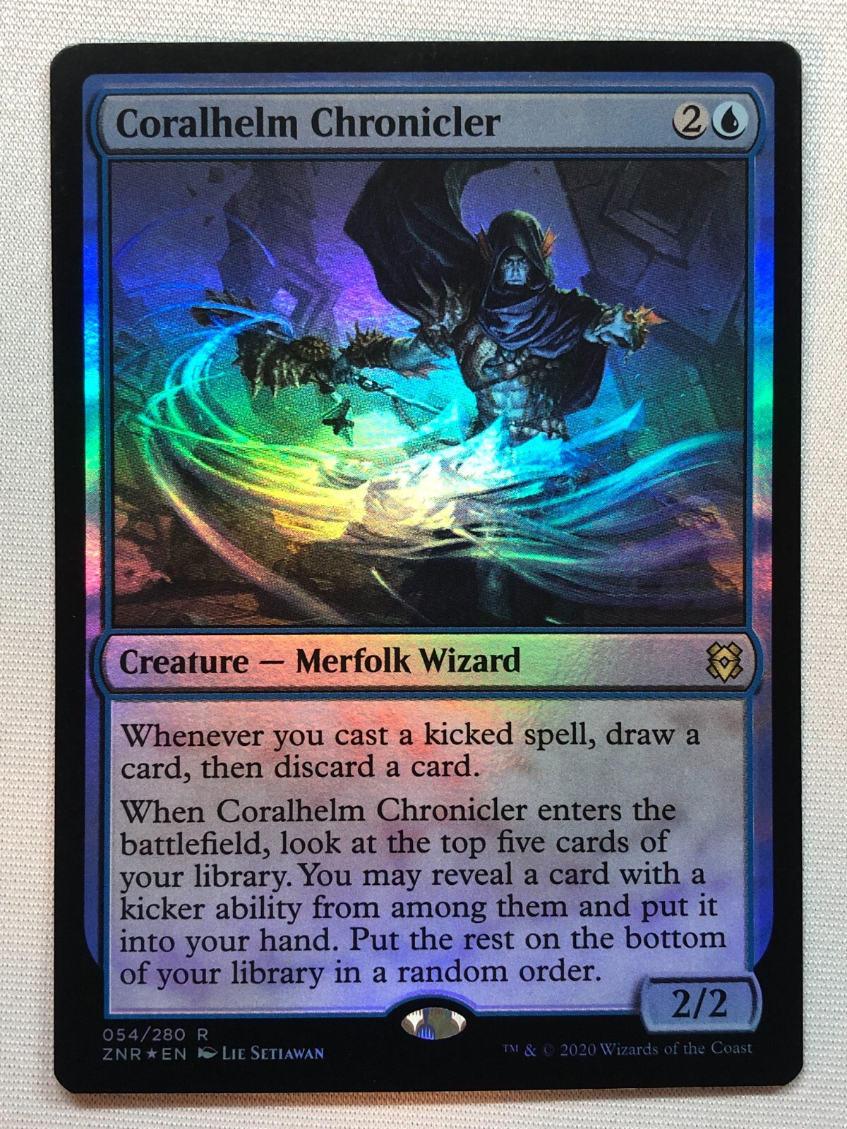 Coralhelm Chronicler 2x FOIL ZNR MTG Zendikar Rising Rare MINT blue Coralhelm Chronicler 2x FOIL ZNR MTG Zendikar Rising Rare MINT blue