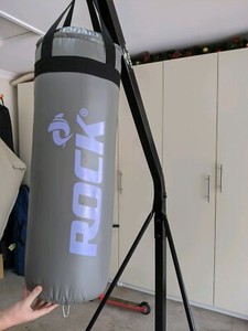 rock boxing bag stand