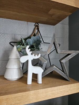 Ceramic Reindeer Ornament Nordic Scandinavian Christmas Home Decor Accessories