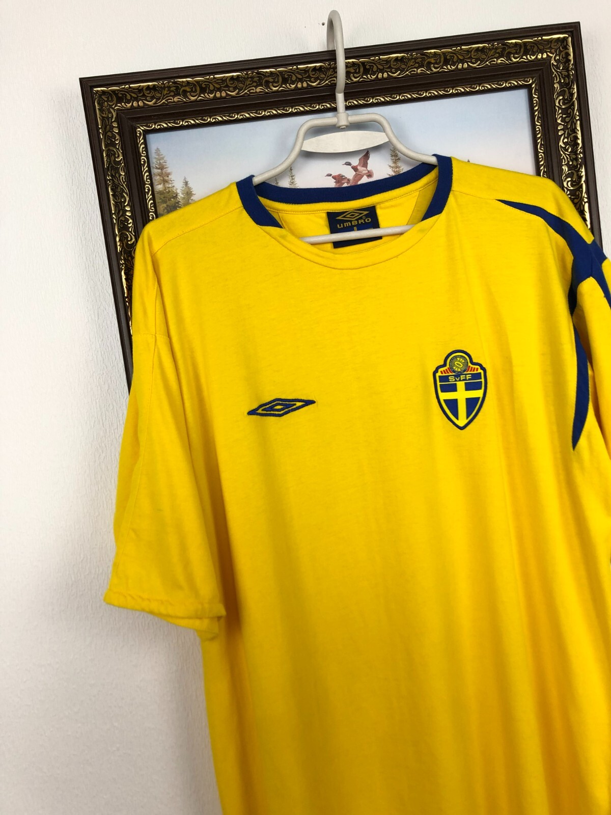Vintage Sweden Football Shirt Soccer Jersey Rare Umbro Train Mens