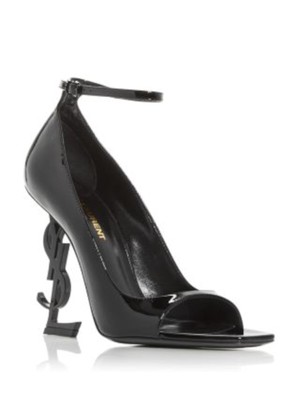 Женские черные босоножки на каблуке с логотипом SAINT LAURENT, Опиум, с квадратным носком, кожаные босоножки на каблуке 38