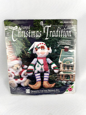 Jingles the Christmas Elf Cross Stitch Kit Designs For The Needle Inc. VTG NIP