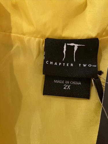 NWT It Chapter Two 2 Movie Yellow Nylon Jacket Windbreaker Snap Button Size 2X