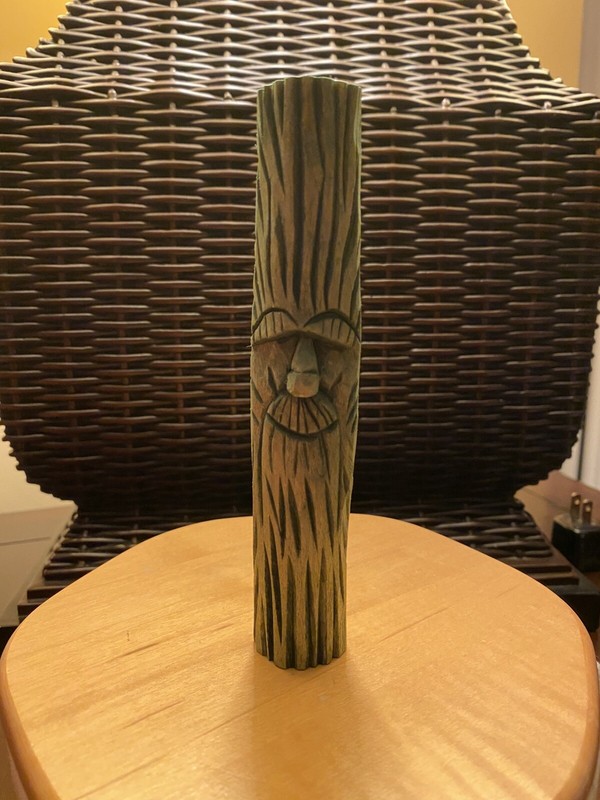 Wood Spirit Sculpture, Hand Carved Out Of Basswood