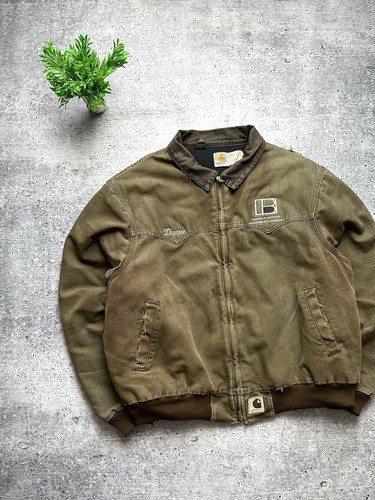 Carhartt Detroit jacket 90s USA製 sanfade Vintage Carhartt Detroit Jacket Sun Faded Xl Tan Red Quilted