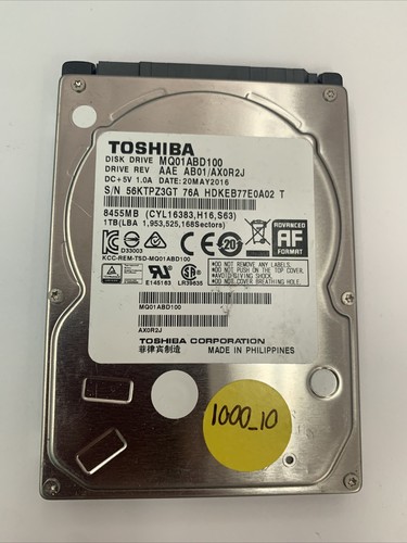東芝 Toshiba MQ01ABD100V（2.5インチ HDD 1TB） Amazon.co.jp: 東芝 2.5インチ HDD 1TB 内蔵型 ノートパソコン