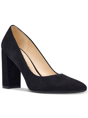 

NINE WEST Женские черные кожаные туфли-лодочки Flex Astoria на блочном каблуке без шнуровки 9 м, Черный, 25027831