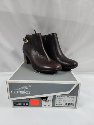 Dansko Perry Ankle Booties Waterproof Tumbled Chocolate  3331-450200