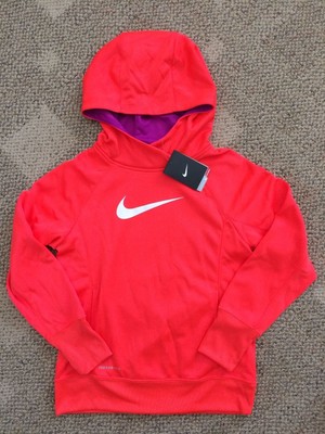 Girl's Medium M 10 Nike KO 3.0 Pullover Training Hoodie Sweatshirt Orange 695253