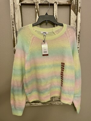 NWT XL Dakota Steve Madden Women Pastel Ombre Sweater Multicolor Size