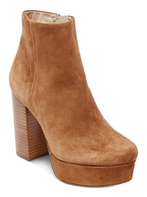 

STEVE MADDEN Женские коричневые кожаные ботильоны на платформе 1-1/2 дюйма 9,5 м, Коричневый, GRAT0251