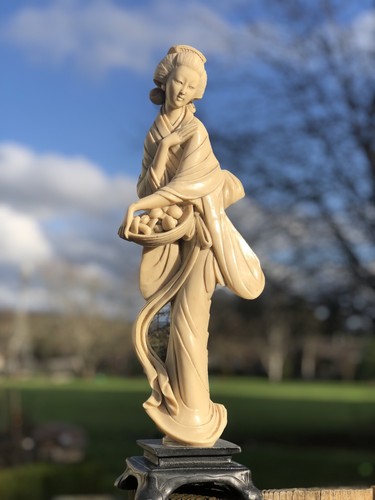 Vintage A. Santini Sculpture Mid Century Geisha Alabaster
