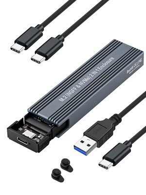 M.2 NVME SATA SSD Enclosure Adapter V VCOM Tool-Free USB 3.2 Gen 2 10Gbps NVM...