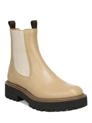 

SAM EDELMAN Женские бежевые кожаные ботильоны Laguna с круглым носком на блочном каблуке, размер 7,5 м, Бежевый, H2680L7