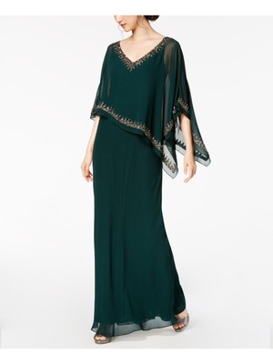 

JKARA Женское зеленое асимметричное шифоновое вечернее платье с рукавами до локтя, Зеленый